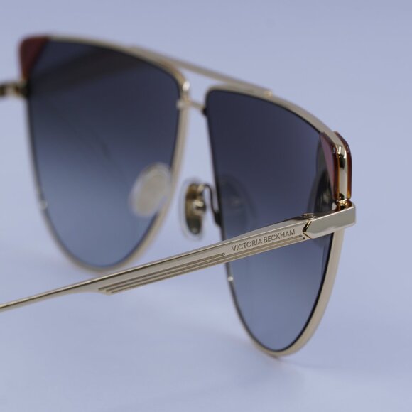 Victoria Beckham VB239S 222 Sunglasses Gold Aviator Frame, Grey Lenses - Picture 10 of 11